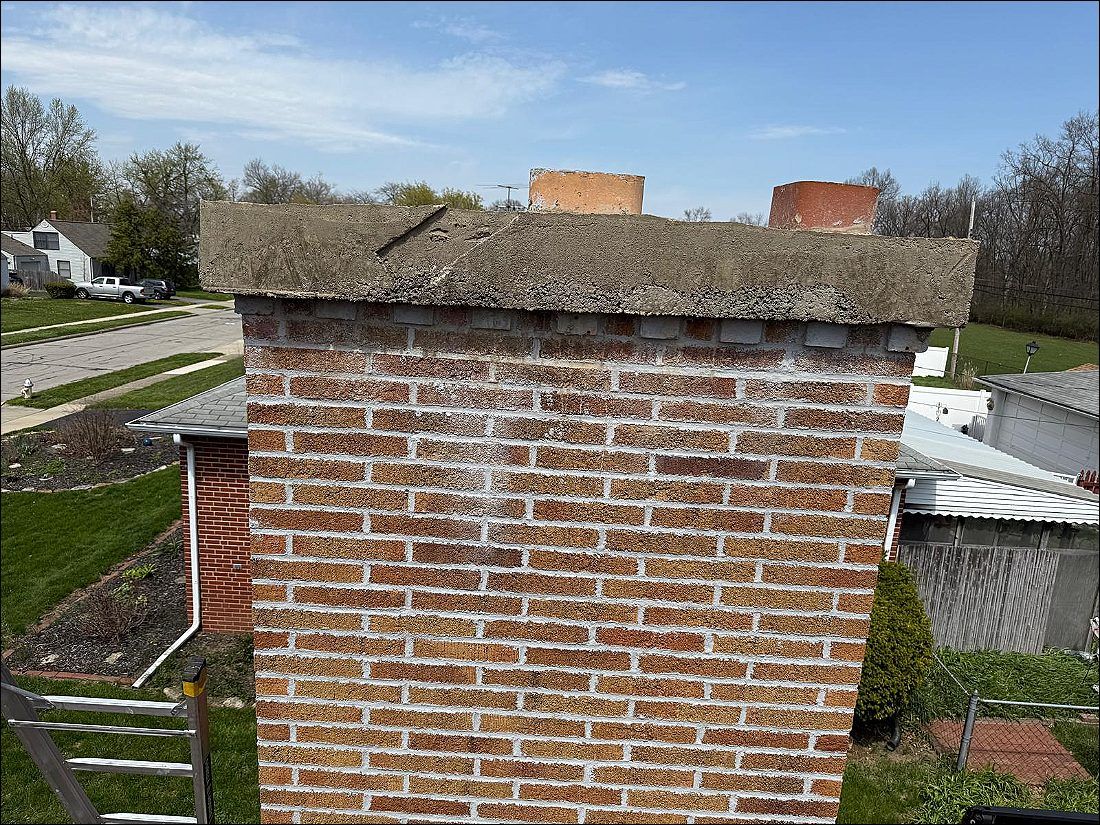 Brick chimney after masonry repair