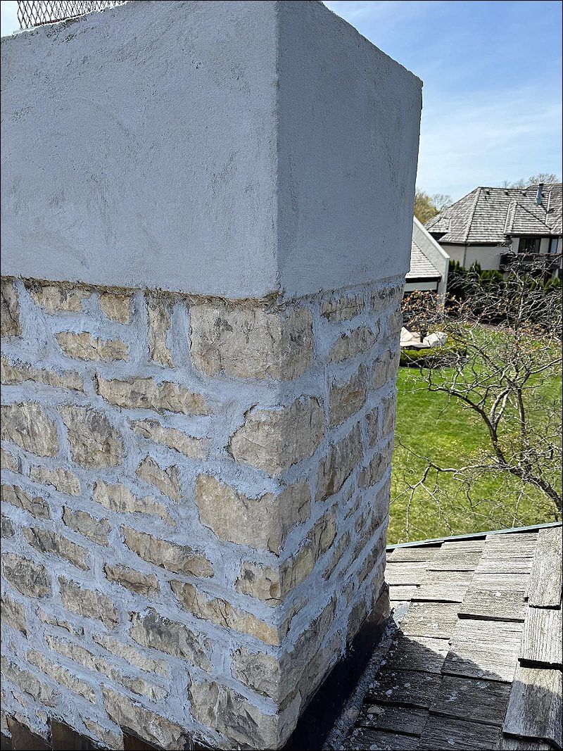 Stone chimney inspected and repaired in Scarborough