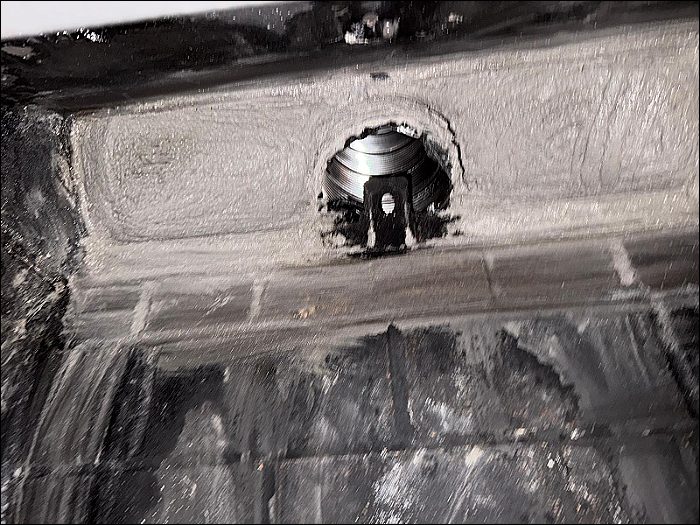 Inspection camera view inside a chimney flue